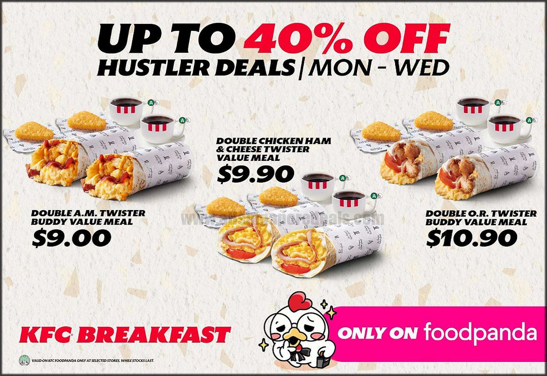 KFC-Singapore-Up-To-40-Off-Breakfast-Promotion-1 28 September-31 December 2026: KFC Singapore: Up To 40% Off Breakfast Promotion On GrabFood & foodpanda Every Monday-Wednesday