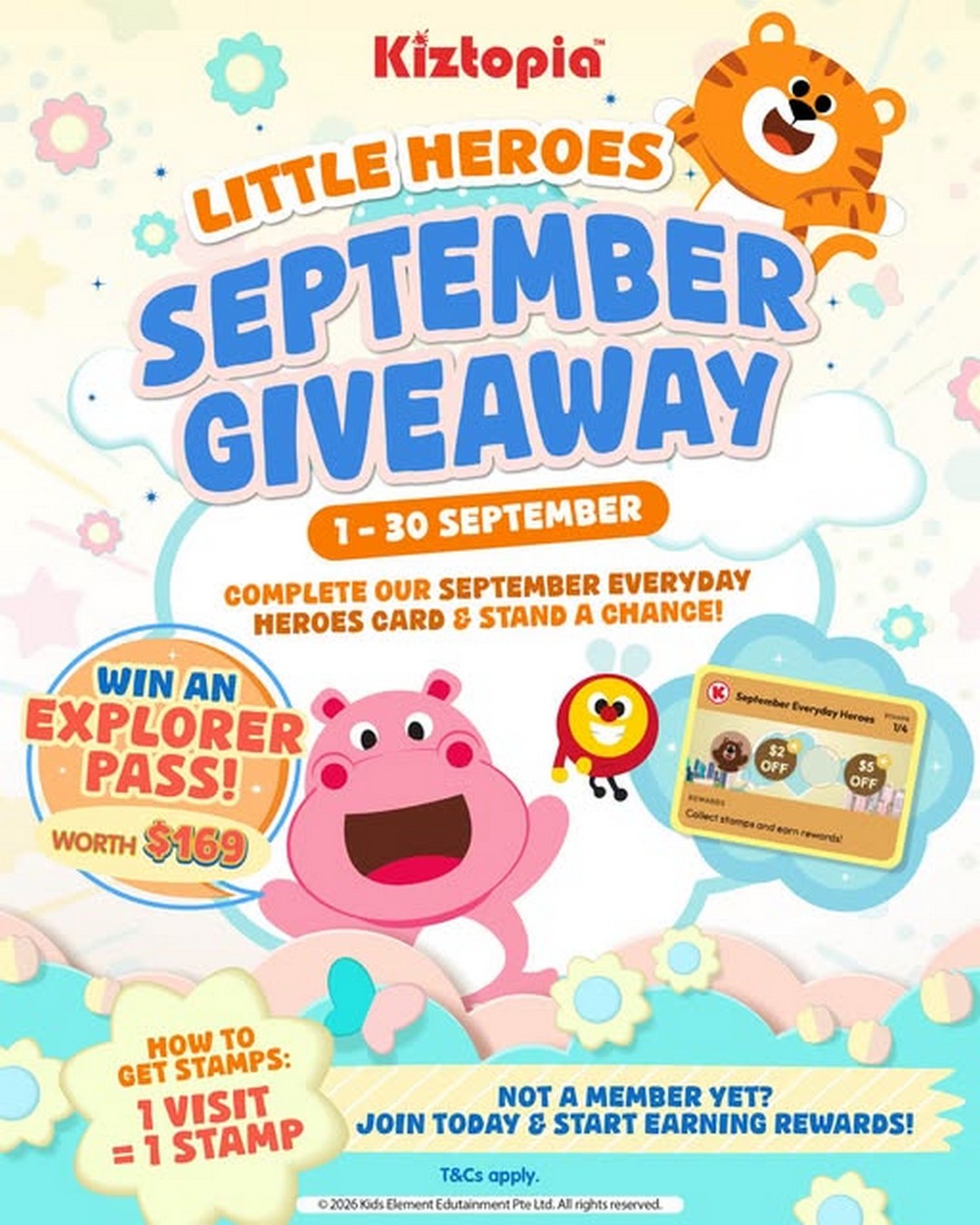 Kiztopia-Singapore-September-Everyday-Heroes-Loyalty-Programme-Promotion 1–30 September 2026: Kiztopia Singapore: September Everyday Heroes Loyalty Programme Promotion – Collect Stamps and Stand a Chance to Win a $169 Explorer Pass