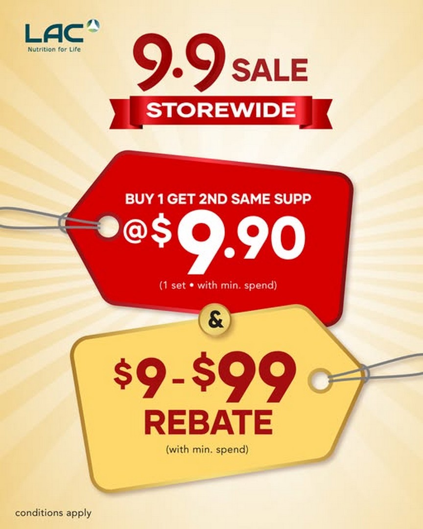 LAC-Singapore-9.9-Sale-Promotion-–-Storewide-Buy-1-Get-1-Deals 4 September 2026 onwards: LAC Singapore 9.9 Sale Promotion – Storewide Buy 1 Get 1 Deals, $99 Instant Rebates & More