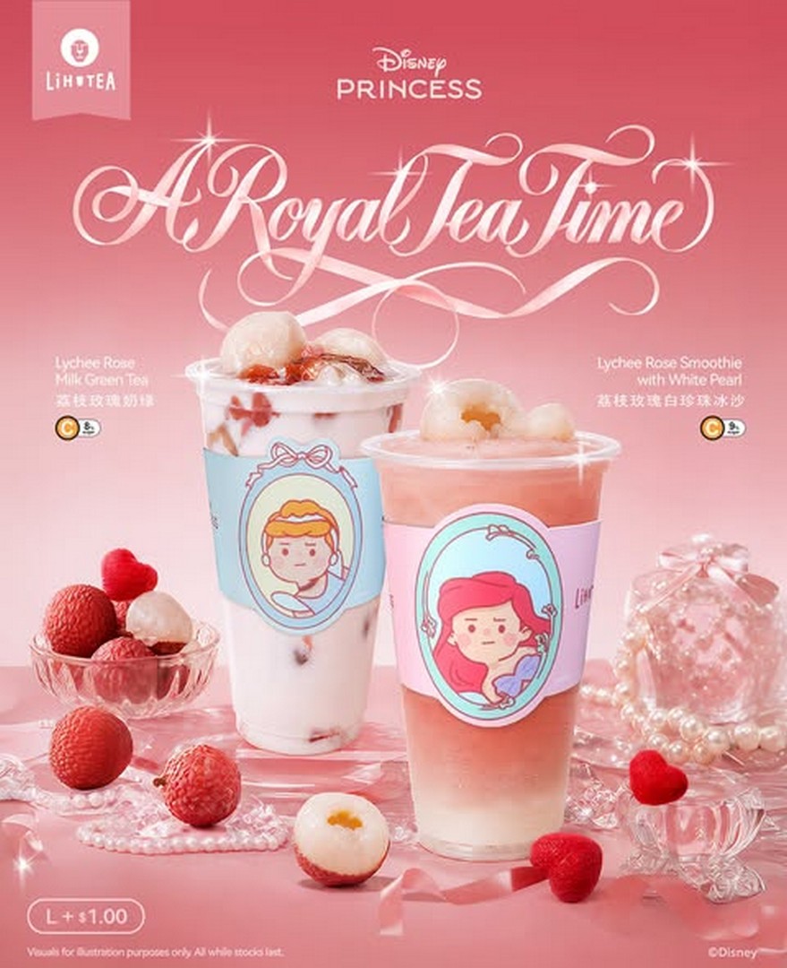 LiHO-TEA-A-Royal-Tea-Time-Disney-Princess-Promotion 1 October 2026 onwards: LiHO TEA: A Royal Tea Time Disney Princess Promotion with Exclusive Lychee Rose Drinks and Collectible Cupsleeves