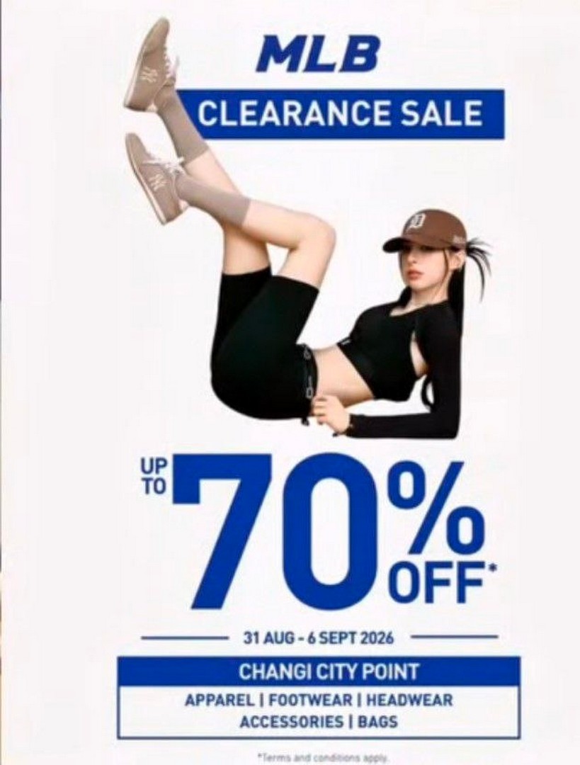 MLB-Singapore-Clearance-Sale-with-Up-to-70-OFF 31 August-6 September 2026: MLB Singapore: Clearance Sale with Up to 70% OFF from $15 at Changi City Point