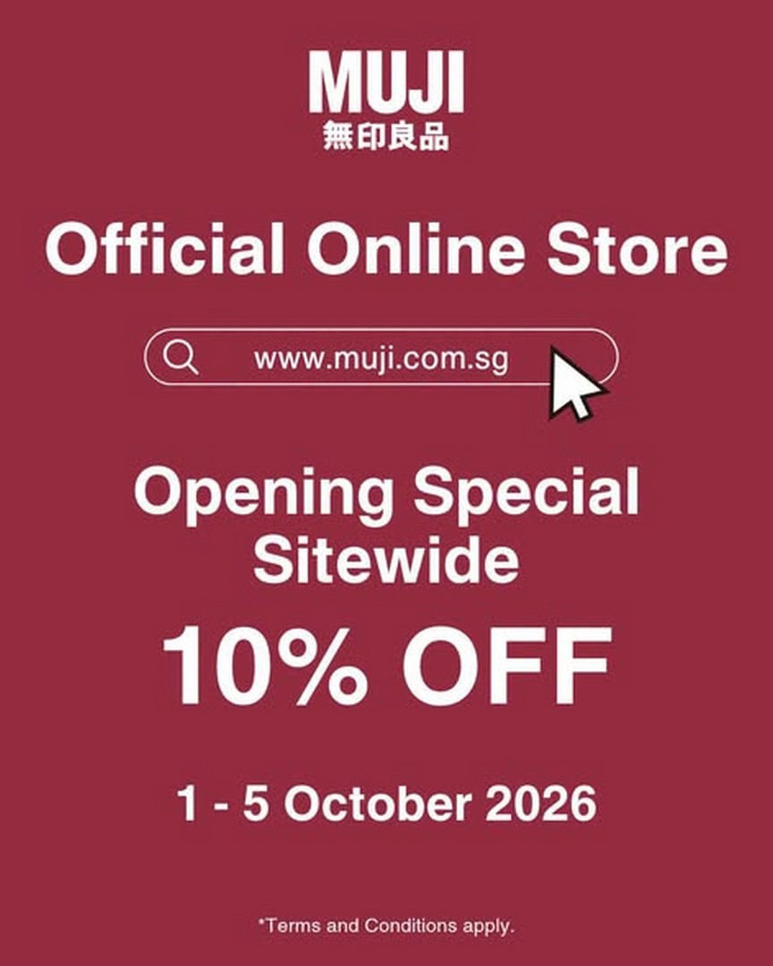 MUJI-Singapore-10-Off-Sitewide-Opening-Promotion 1-5 October 2026: MUJI Singapore: 10% Off Sitewide Opening Promotion at the Official Online Store