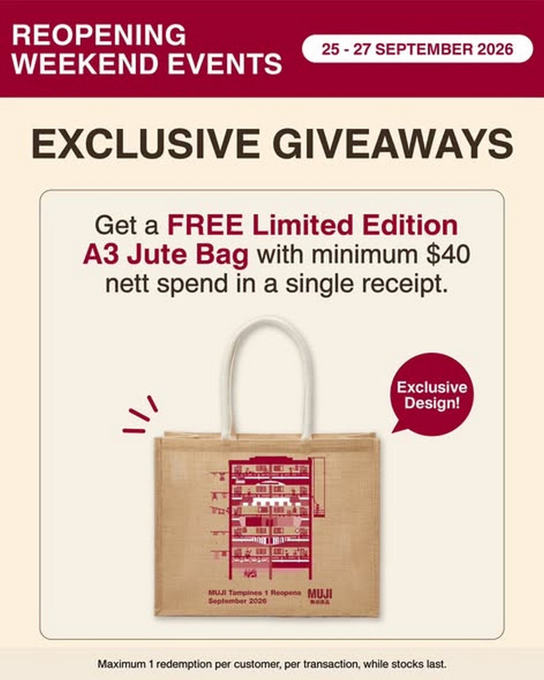 MUJI-Tampines-1-Reopening-Promotion-with-Giveaways-2 25-30 September 2026: MUJI Tampines 1: Reopening Promotion with Giveaways, Sure-Win Gachapon, Free Jute Bag & Special Deals