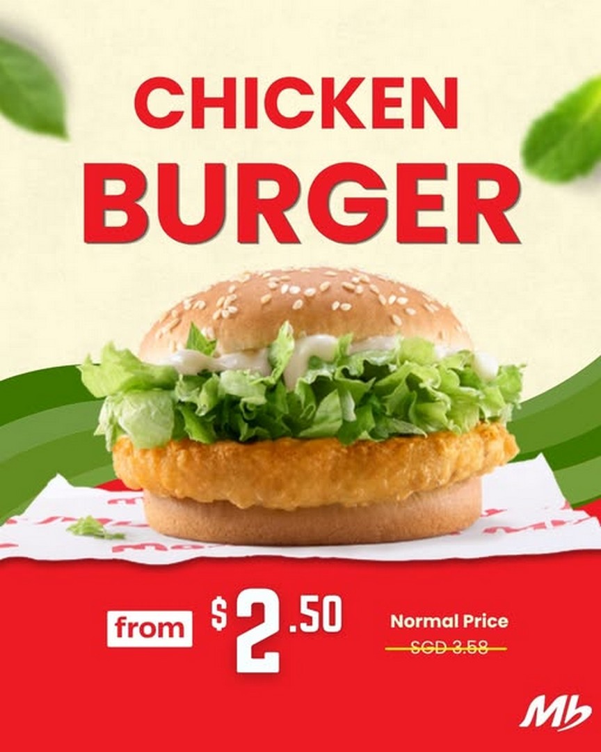 Marrybrown-Singapore-2.50-Chicken-Burger-Promotion 28 September 2026 onwards: Marrybrown Singapore: $2.50 Chicken Burger Promotion, Crispy Chicken Burger Deal at Selected Outlets