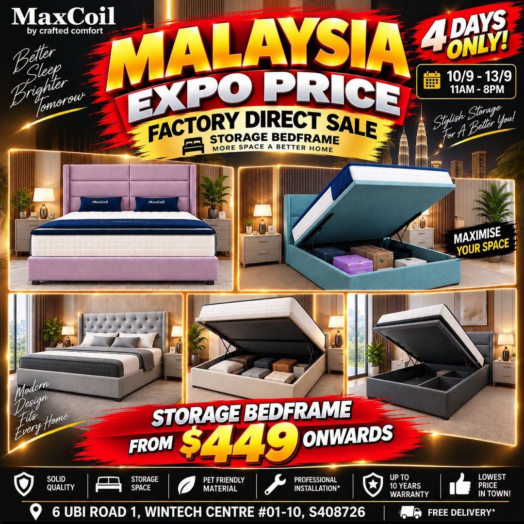 MaxCoil-Singapore-Malaysia-Expo-Price-Furniture-Sale-2 10-13 September 2026: MaxCoil Singapore: Malaysia Expo Price Furniture Sale with Up to 80% Off Mattresses, Bedframes, Sofas & More