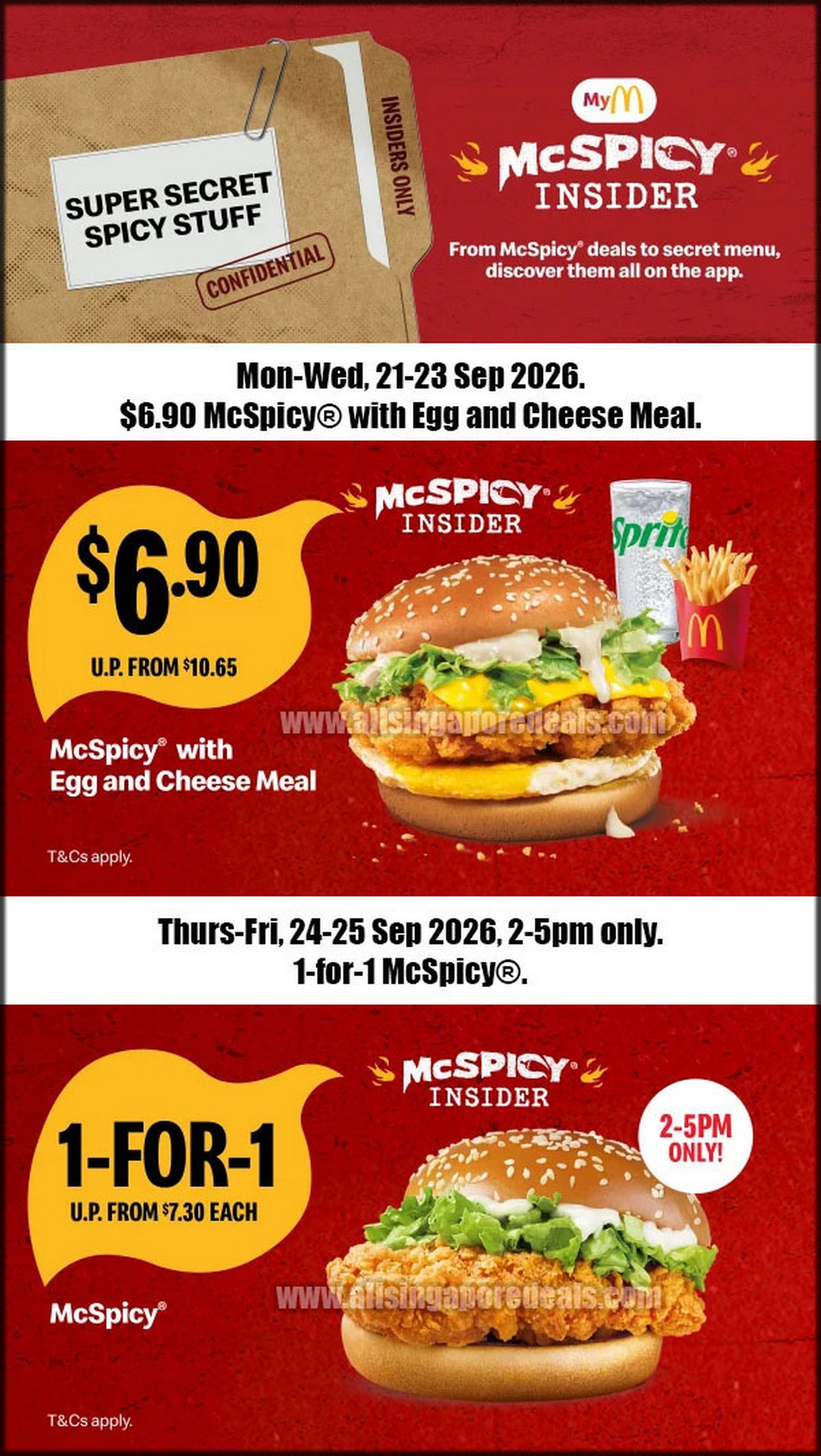 McDonalds-McSpicy-Insider-Promotion-–-Enjoy-6.90-McSpicy 21-27 September 2026: McDonald’s McSpicy Insider Promotion – Enjoy $6.90 McSpicy with Egg and Cheese Meal and 1-for-1 McSpicy Burgers from 2pm to 5pm