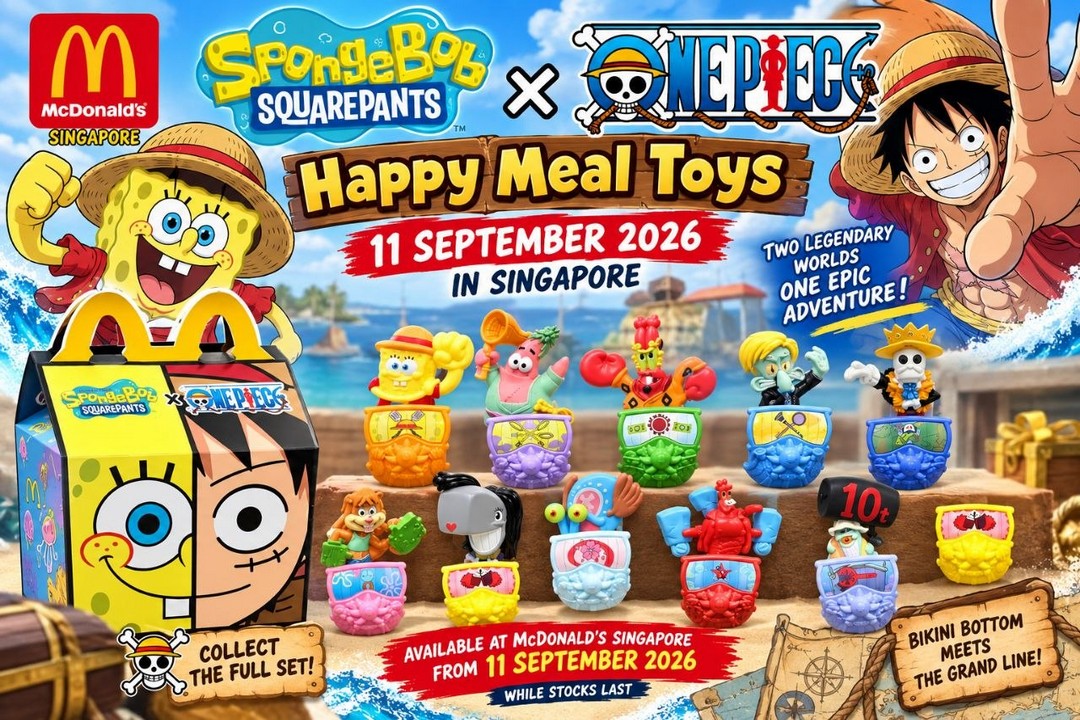 McDonalds-Singapore-SpongeBob-SquarePants-x-One-Piece-Happy-Meal-Toys-Promotion 11 September 2026 onwards: McDonald’s Singapore: SpongeBob SquarePants x One Piece Happy Meal Toys Promotion, Limited-Edition Crossover Collectibles