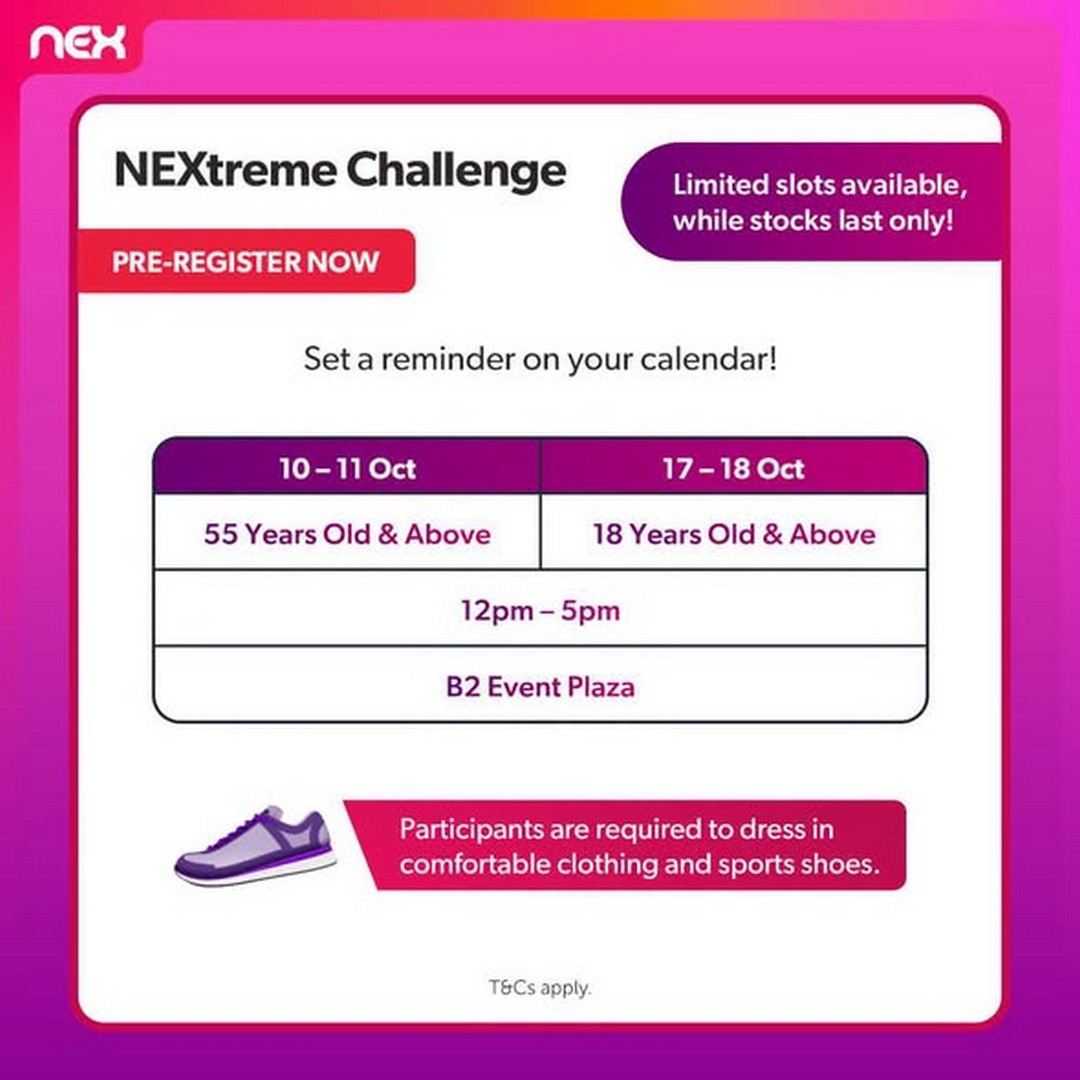 NEX-NEXtreme-Challenge-Fitness-Promotion-at-B2-Event-Plaza-Singapore-3 10-18 October 2026: NEX: NEXtreme Challenge Fitness Promotion at B2 Event Plaza, Singapore