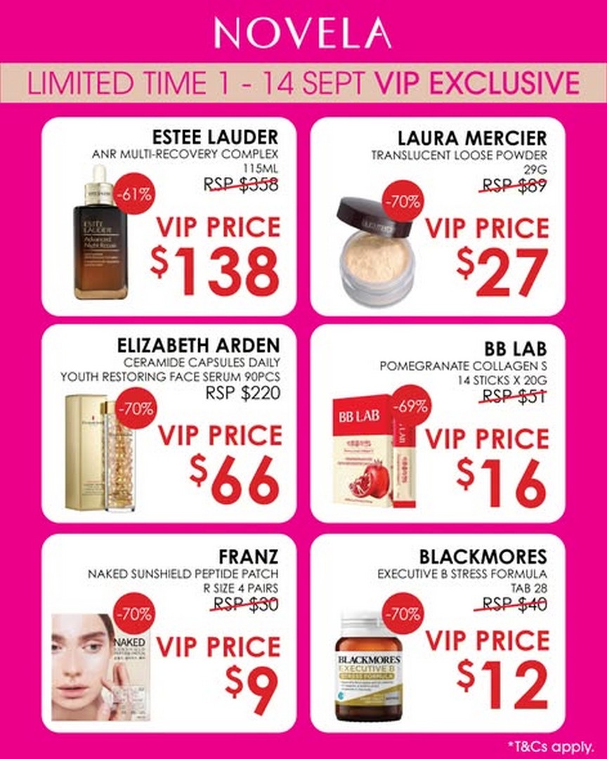 Novela-Singapore-Beauty-Power-Deals-Promotion-1 1-14 September 2026: Novela Singapore: Beauty Power Deals Promotion with Cash Vouchers and VIP Gold Offers