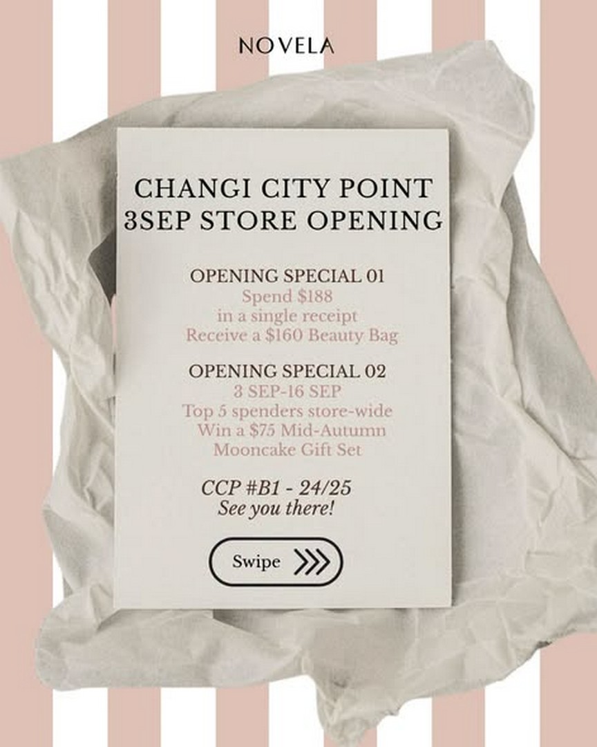 Novela-Singapore-Beauty-Promotion-at-Changi-City-Point 3-16 September 2026: Novela Singapore: Beauty Promotion at Changi City Point with Exclusive Beauty Bag Worth $160 and Mooncake Gift Set