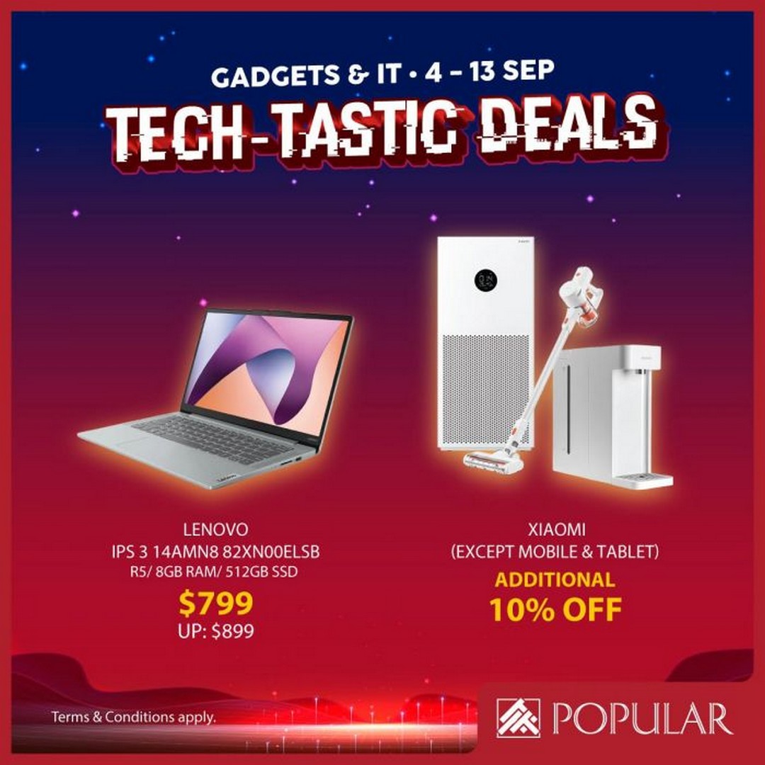 POPULAR-Singapore-Tech-Tastic-Sale-Promotion-with-Up-to-70-1 4-13 September 2026: POPULAR Singapore: Tech-Tastic Sale Promotion with Up to 70% Off Gadgets, Laptops, Tablets, Audio Gear and IT Essentials