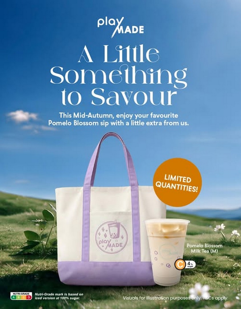 PlayMade-Mid-Autumn-Bundle-Promotion 23 September 2026 onwards: PlayMade: Mid-Autumn Bundle Promotion – Pomelo Blossom Milk Tea or Lemon Yuzu Pomelo Blossom Tea with Everyday Tote from $10.90, Available via App, Walk-In & Delivery