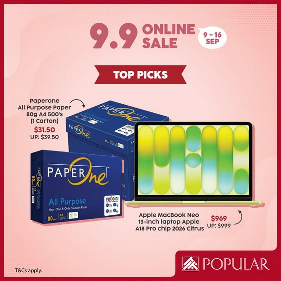 Popular-Bookstore-Singapore-9.9-Online-Sale-1 9–16 September 2026: Popular Bookstore Singapore: 9.9 Online Sale with Extra $9 and $19 Savings on Books, Tech, Stationery and Office Essentials