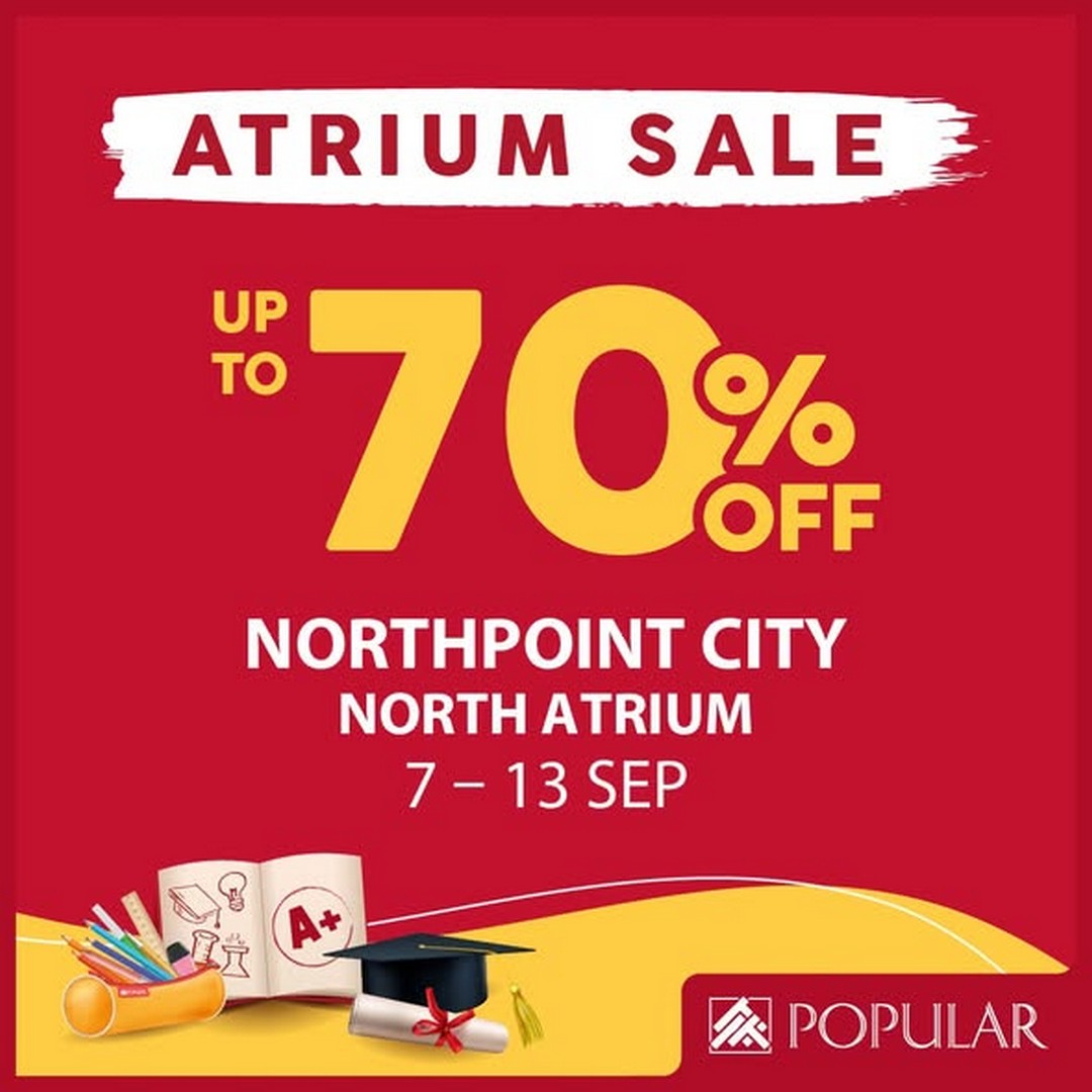 Popular-Bookstore-Singapore-Popular-Atrium-Sale-with-Up-to-70-Off Now till 13 September 2026: Popular Bookstore Singapore: Popular Atrium Sale with Up to 70% Off Books, Stationery and More at Northpoint City