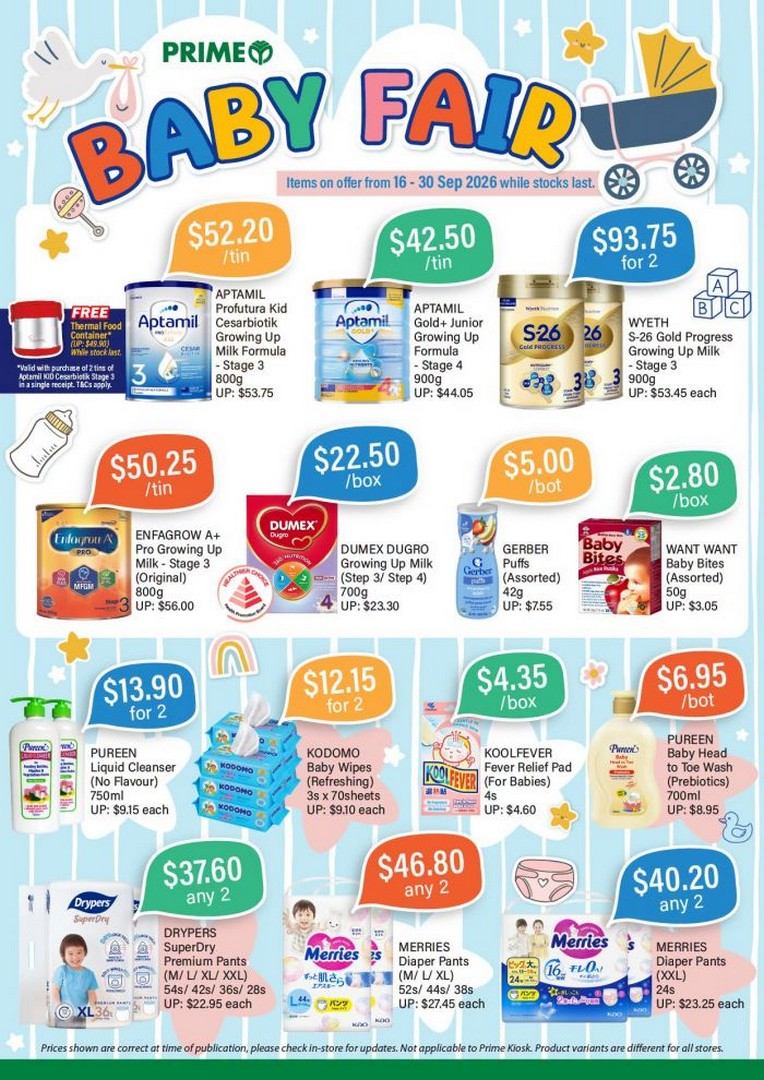 Prime-Supermarket-Baby-Fair-Promotion 16–30 September 2026: Prime Supermarket Baby Fair Promotion: Milk Formula, Diapers & Baby Essentials Deals at Participating Outlets