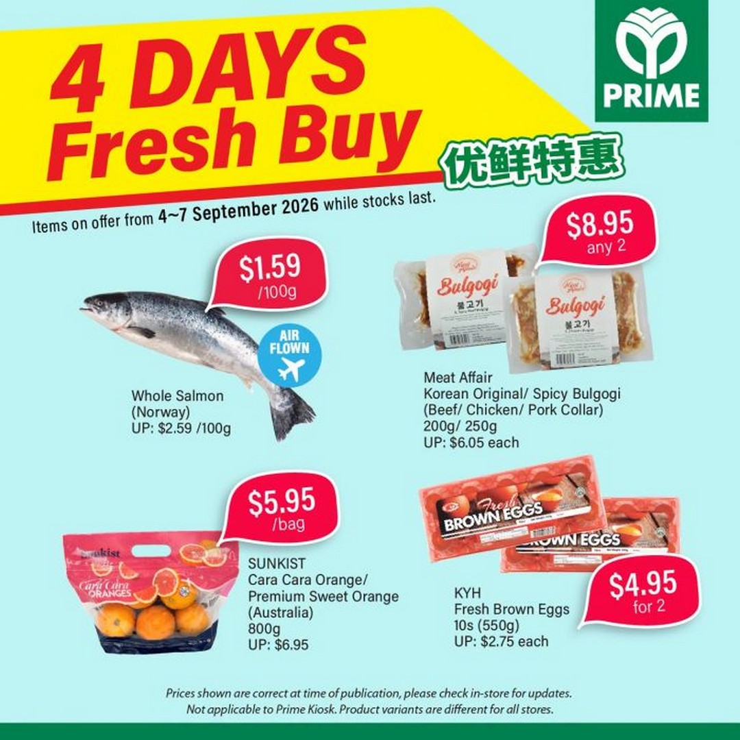 Prime-Supermarket-Fresh-Buy-Wow-Promotion 4-10 September 2026: Prime Supermarket: Fresh Buy & Wow Promotion on Salmon, Meat, Fruits, Eggs and More: 4-Day Grocery Deals Across Singapore