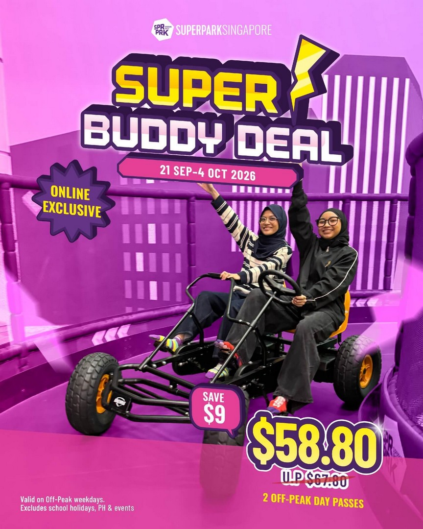 SUPERPARK-Singapore-9-Off-2-Off-Peak-Day-Passes-Promotion 21 September-4 October 2026: SUPERPARK Singapore: $9 Off 2 Off-Peak Day Passes Promotion, Weekday Fun at $58.80