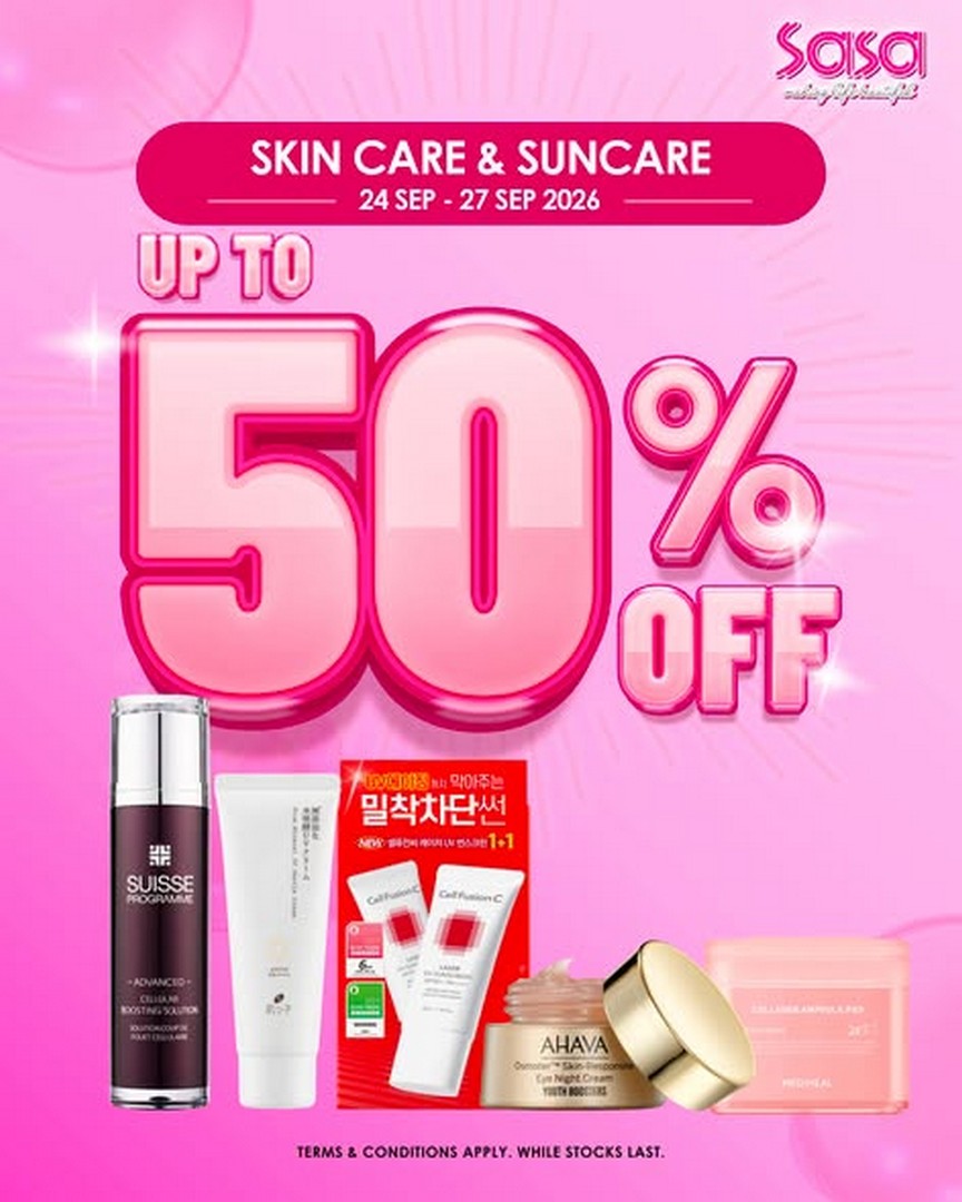 Sa-Sa-Singapore-Skincare-Suncare-Brandwide-Up-to-50-OFF 24-27 September 2026: Sa Sa Singapore: Skincare & Suncare Brandwide Up to 50% OFF Sale at Stores and Online