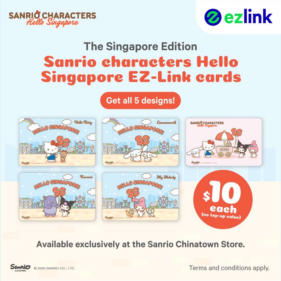 Sanrio-Hello-Singapore-EZ-Link-Cards-Promotion 17 September 2026 onwards: Sanrio: Hello Singapore EZ-Link Cards Promotion