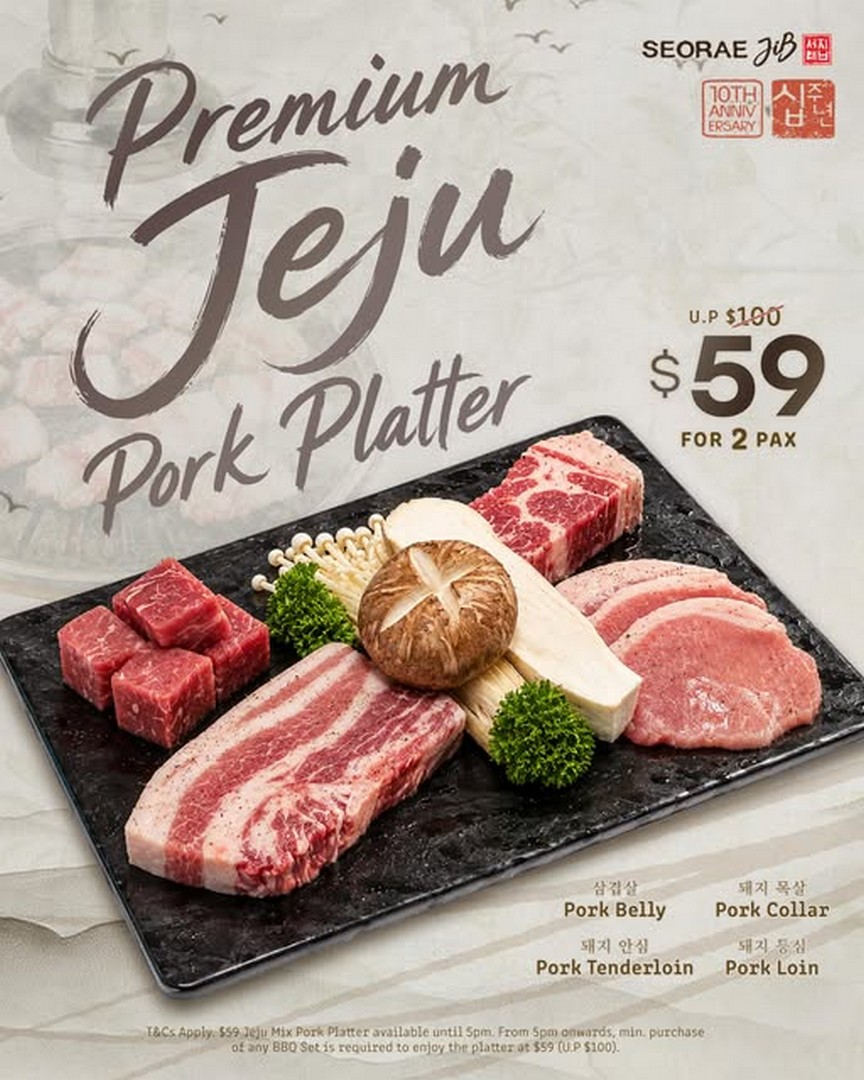 Seorae-JIB-Singapore-10th-Anniversary-59-Premium-Jeju-Pork 8 September 2026 onwards: Seorae JIB Singapore: 10th Anniversary $59 Premium Jeju Pork Platter Promotion