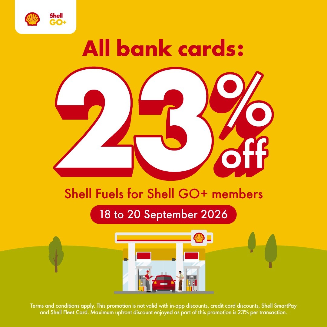 Shell-23-Fuel-Discount-Promotion-for-GO-Customers 18-20 September 2026: Shell: 23% Fuel Discount Promotion for GO+ Customers – Limited-Time Fuel Savings at Shell Stations in Singapore