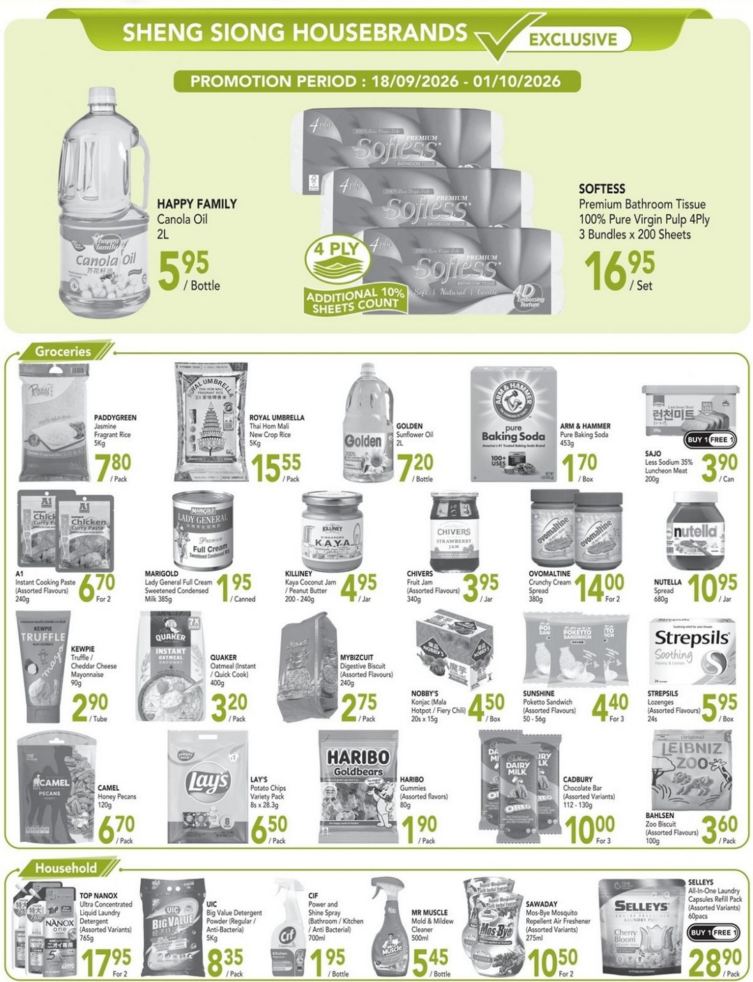 Sheng-Siong-Housebrands-Exclusive-Promotion-with-Buy-1-Free-1-Deals-1 18 September-1 October 2026: Sheng Siong: Housebrands Exclusive Promotion with Buy 1 Free 1 Deals, Groceries and Household Bargains