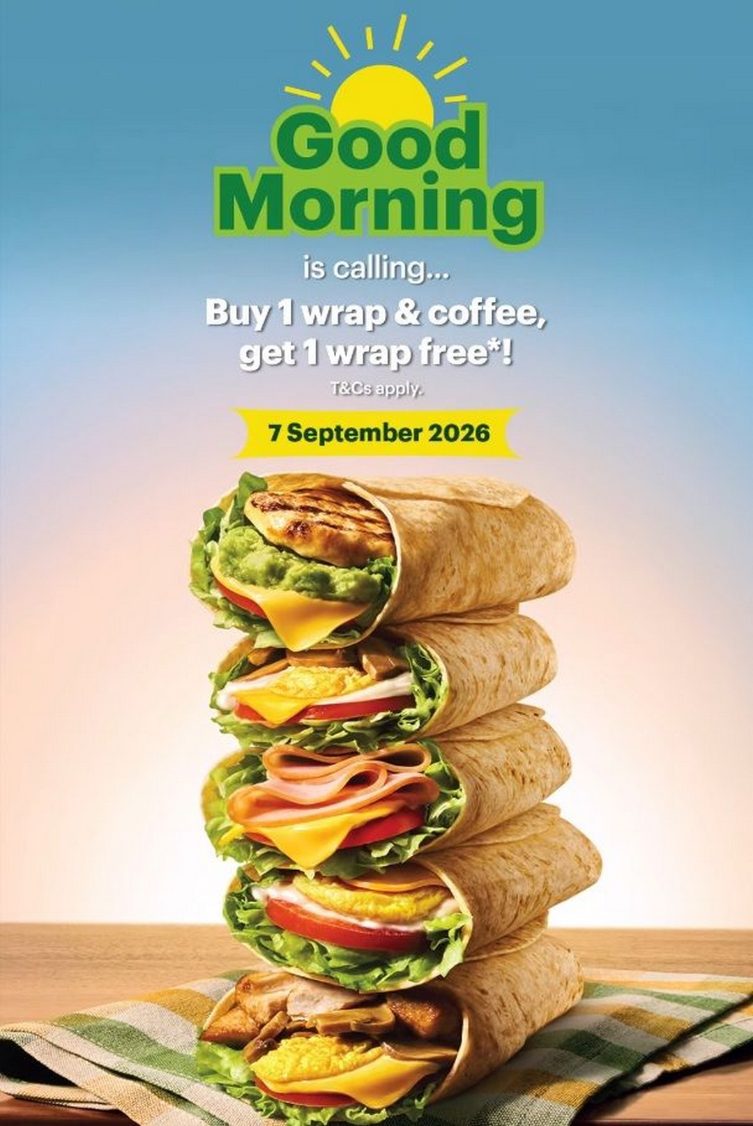 Subway-Singapore-Breakfast-Wrap-Promotion-–-Buy-1-Wrap-Coffee-Set 7 September 2026: Subway Singapore: Breakfast Wrap Promotion – Buy 1 Wrap & Coffee Set, Get 1 Free Wrap Before 11AM
