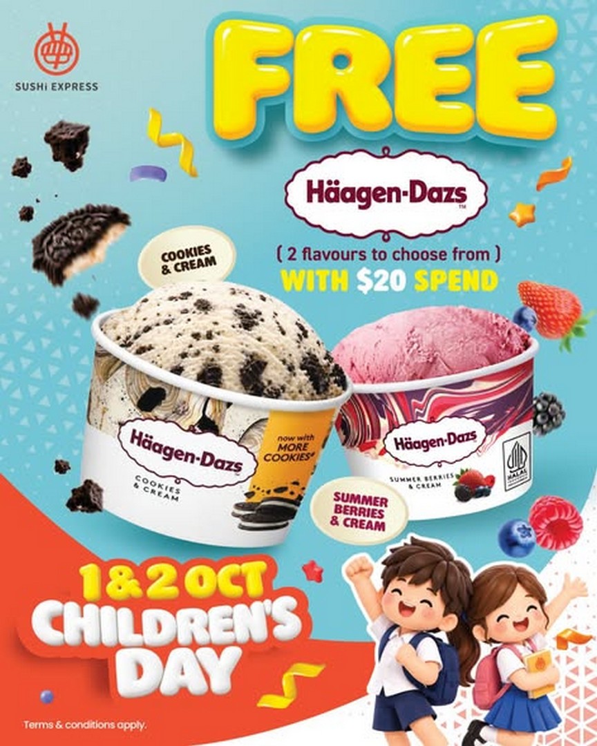 Sushi-Express-Group-Childrens-Day-Promotion-1 1-2 October 2026: Sushi Express Group: Children’s Day Promotion with Free Häagen-Dazs, Fizz Drink or Cream Puffs, Limited-Time Treats Across Singapore