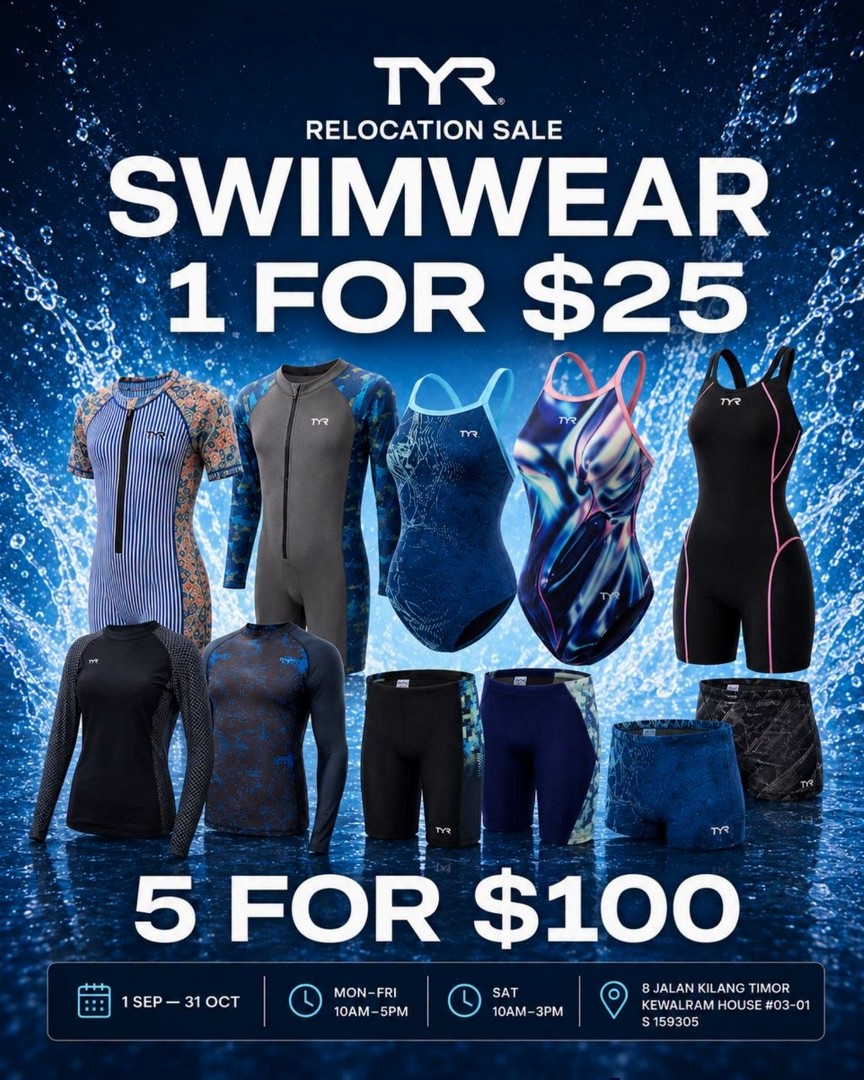 TYR-Singapore-Massive-Relocation-Clearance-Sale-1-1 1 September-31 October 2026: TYR Singapore: Massive Relocation Clearance Sale with Up to 80% OFF Swimwear, Apparel and Accessories