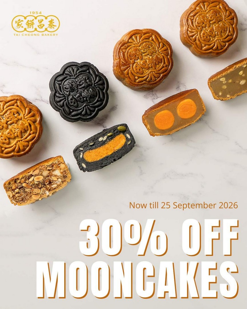 Tai-Cheong-Bakery-30-OFF-Mooncakes-Promotion 16-25 September 2026: Tai Cheong Bakery: 30% OFF Mooncakes Promotion at Selected Singapore Outlets, Classic Mid-Autumn Flavours at $47.60