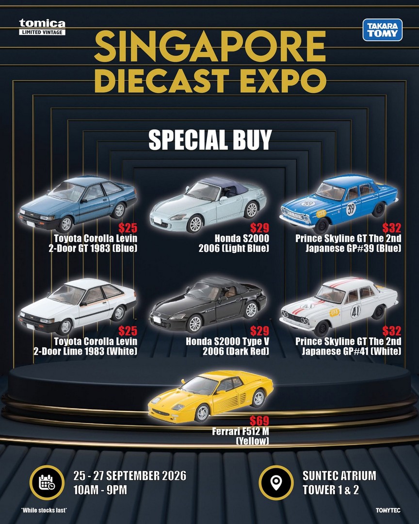 Tomica-Singapore-Singapore-Die-cast-Expo-2026-Promotion-5 25-27 September 2026: Tomica Singapore: Singapore Die-cast Expo 2026 Promotion at Suntec City Atrium with Limited-Edition Die-casts, Gifts With Purchase and $5 Event Models