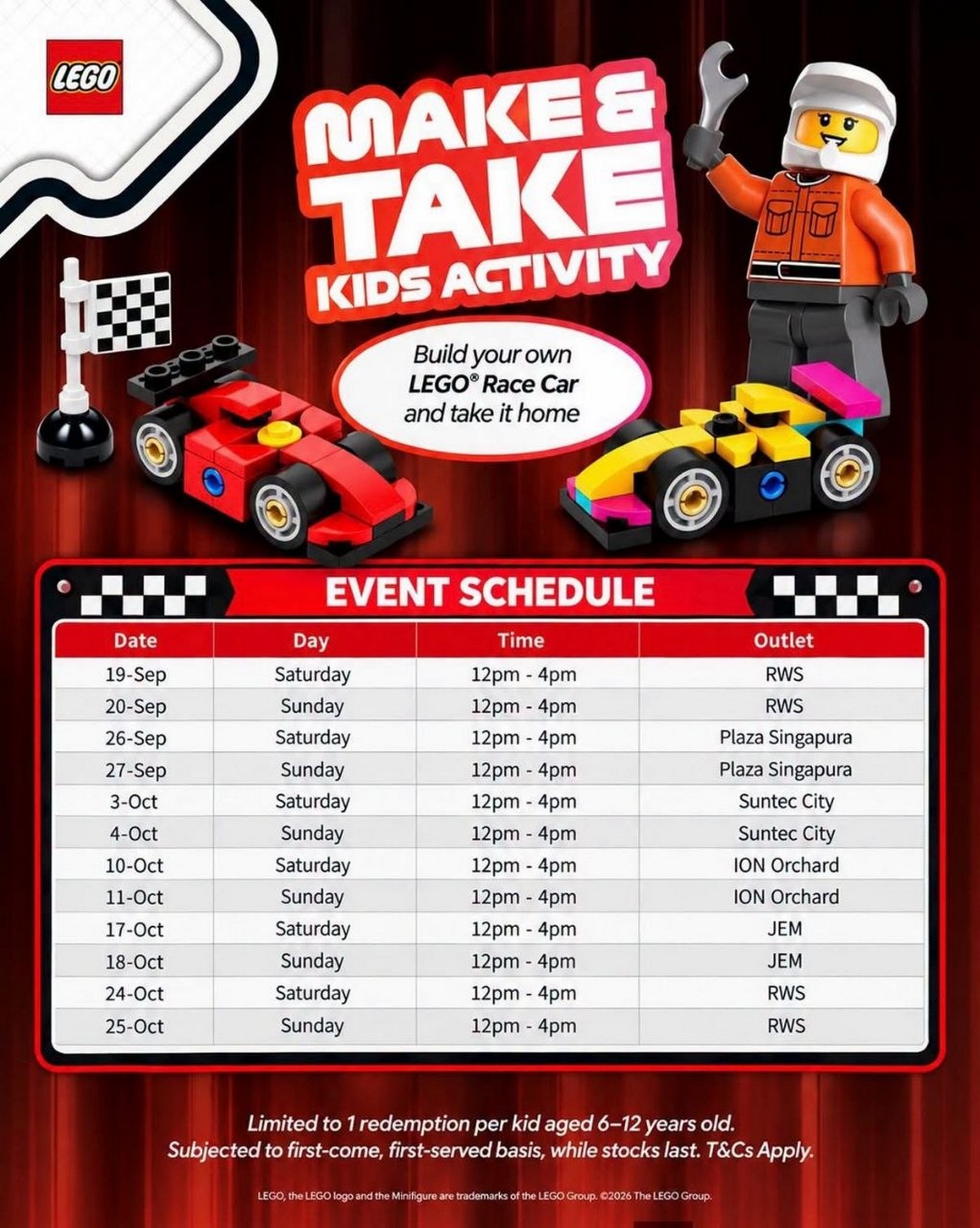 ToysRUs-LEGO®-Stores-Free-LEGO®-Race-Car-Building-Promotion-1 19 September–25 October 2026: Toys“R”Us & LEGO® Stores: Free LEGO® Race Car Building Promotion, 12PM–4PM at Selected Outlets