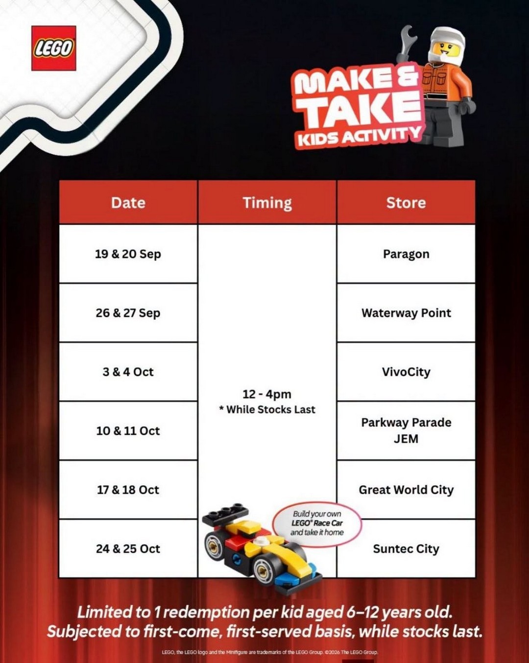 ToysRUs-LEGO®-Stores-Free-LEGO®-Race-Car-Building-Promotion-2 19 September–25 October 2026: Toys“R”Us & LEGO® Stores: Free LEGO® Race Car Building Promotion, 12PM–4PM at Selected Outlets