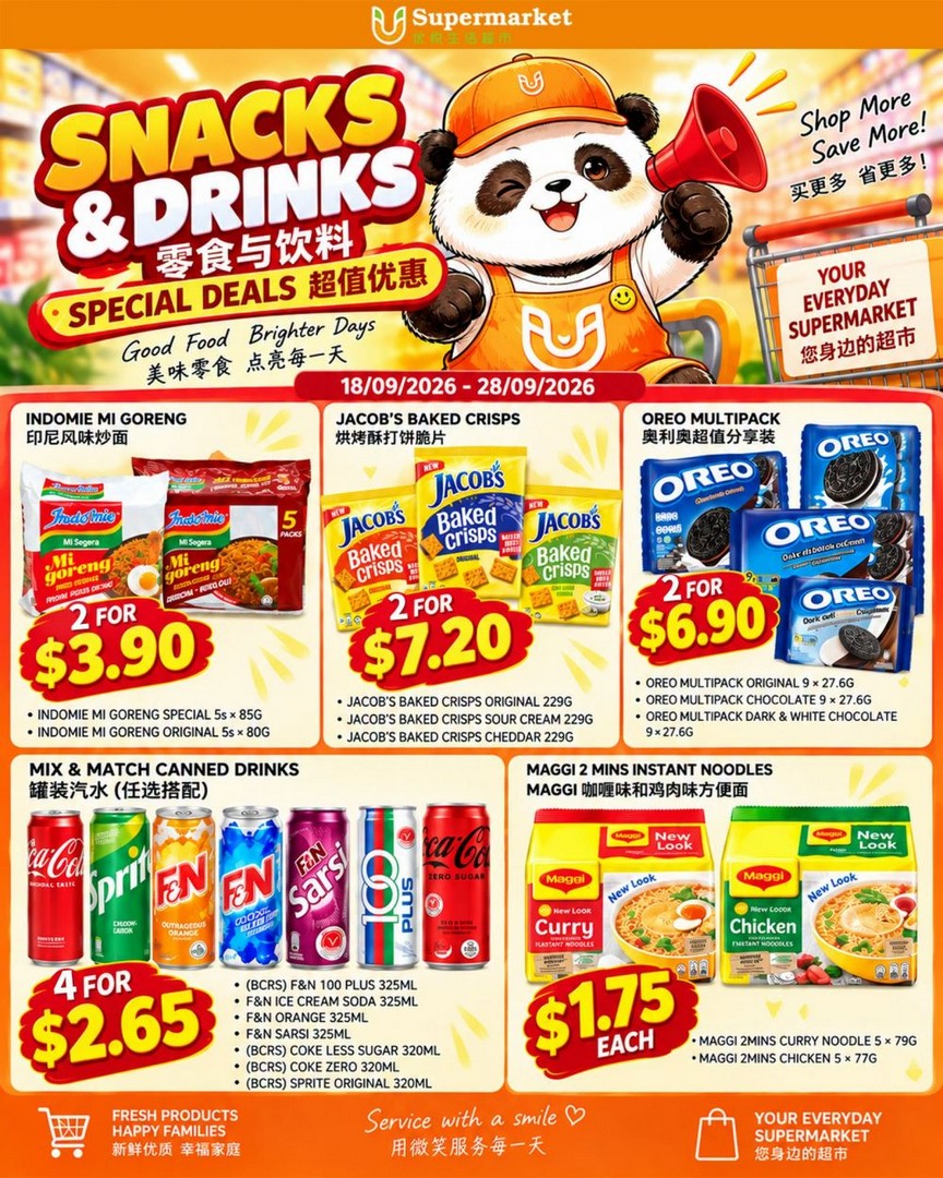 U-Supermarket-Snacks-Drinks-Promotion-with-Deals-from-1.75 18–28 September 2026: U Supermarket: Snacks & Drinks Promotion with Deals from $1.75