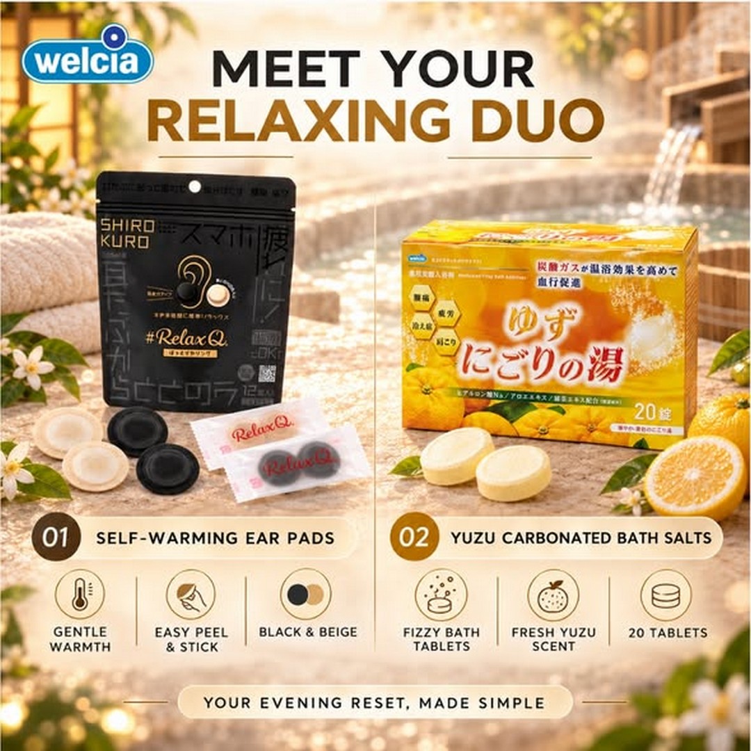 Welcia-Singapore-Relaxation-Promotion-Featuring-RelaxQ-Self-Warming 30 September 2026 onwards: Welcia Singapore Relaxation Promotion Featuring RelaxQ Self-Warming Ear Pads and Yuzu Carbonated Bath Salts