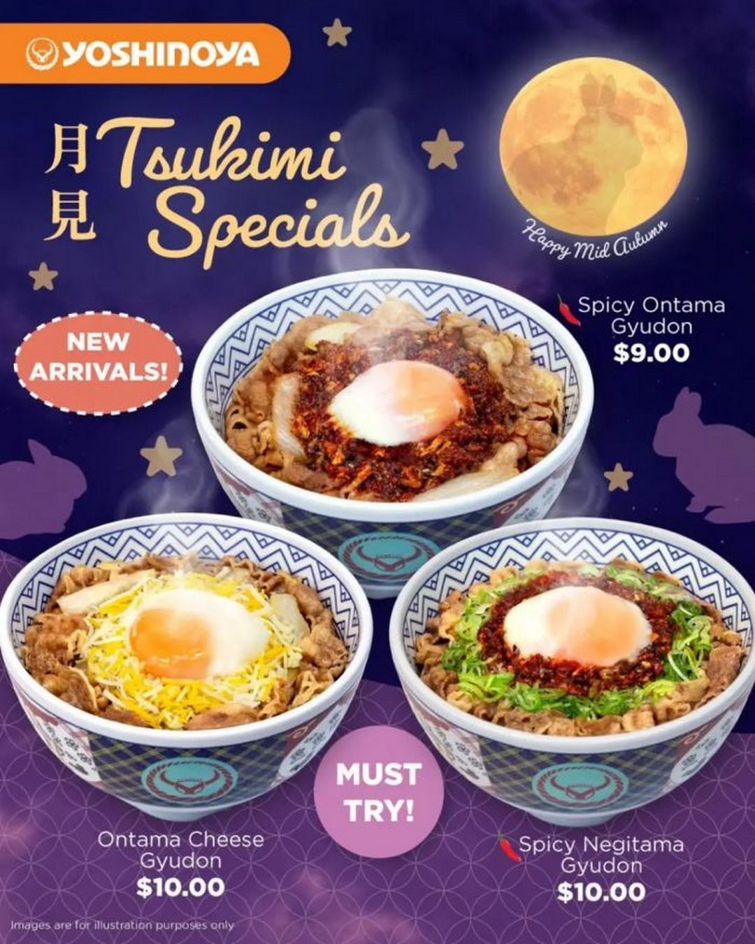 Yoshinoya-Tsukimi-Specials-Promotion-New-Spicy-Ontama 21 September 2026 onwards: Yoshinoya Tsukimi Specials Promotion: New Spicy Ontama, Spicy Negitama & Ontama Cheese Gyudon from $9, available at Yoshinoya outlets in Singapore
