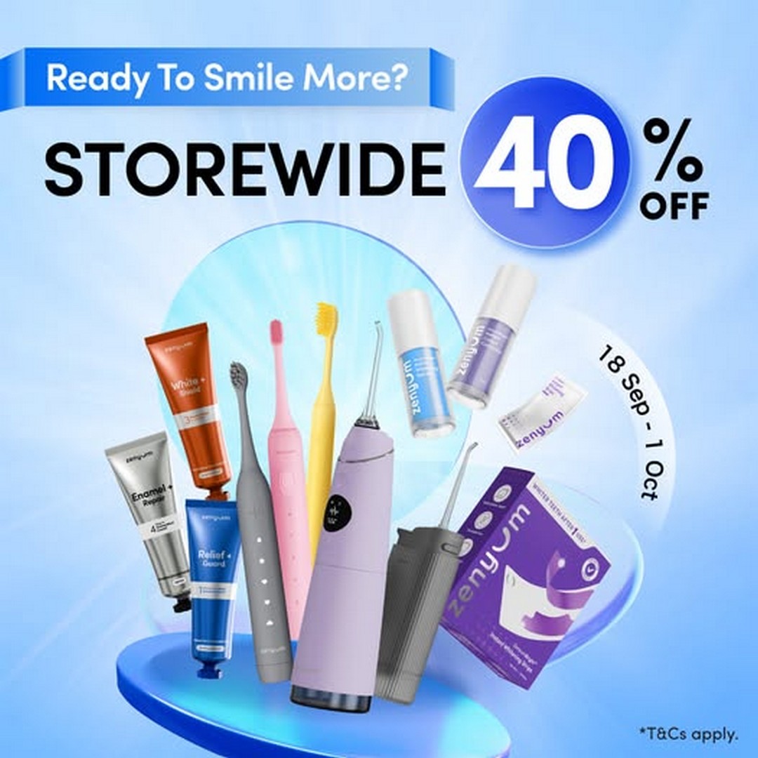 Zenyum-Singapore-40-Off-Storewide-Promotion 18 September–1 October 2026: Zenyum Singapore: 40% Off Storewide Promotion on Everyday Oral Care, Toothbrushes, Toothpaste and More