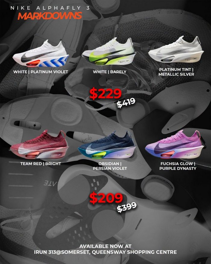iRun-Nike-Alphafly-3-Promotion-–-Selected-Marathon-Shoes-1 17 September 2026 onwards: iRun Nike Alphafly 3 Promotion – Selected Marathon Shoes from $209 at Participating Singapore Stores and Online