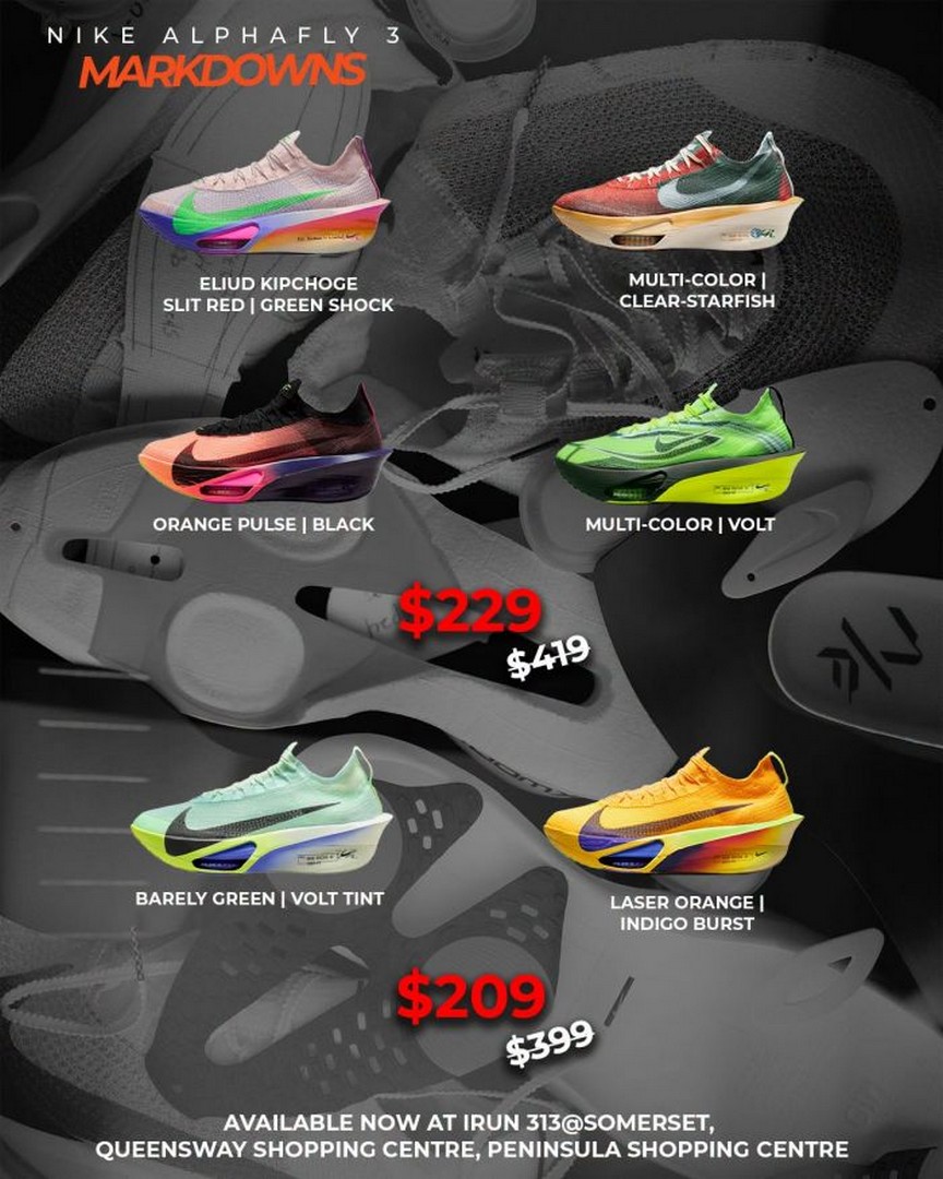 iRun-Nike-Alphafly-3-Promotion-–-Selected-Marathon-Shoes 17 September 2026 onwards: iRun Nike Alphafly 3 Promotion – Selected Marathon Shoes from $209 at Participating Singapore Stores and Online