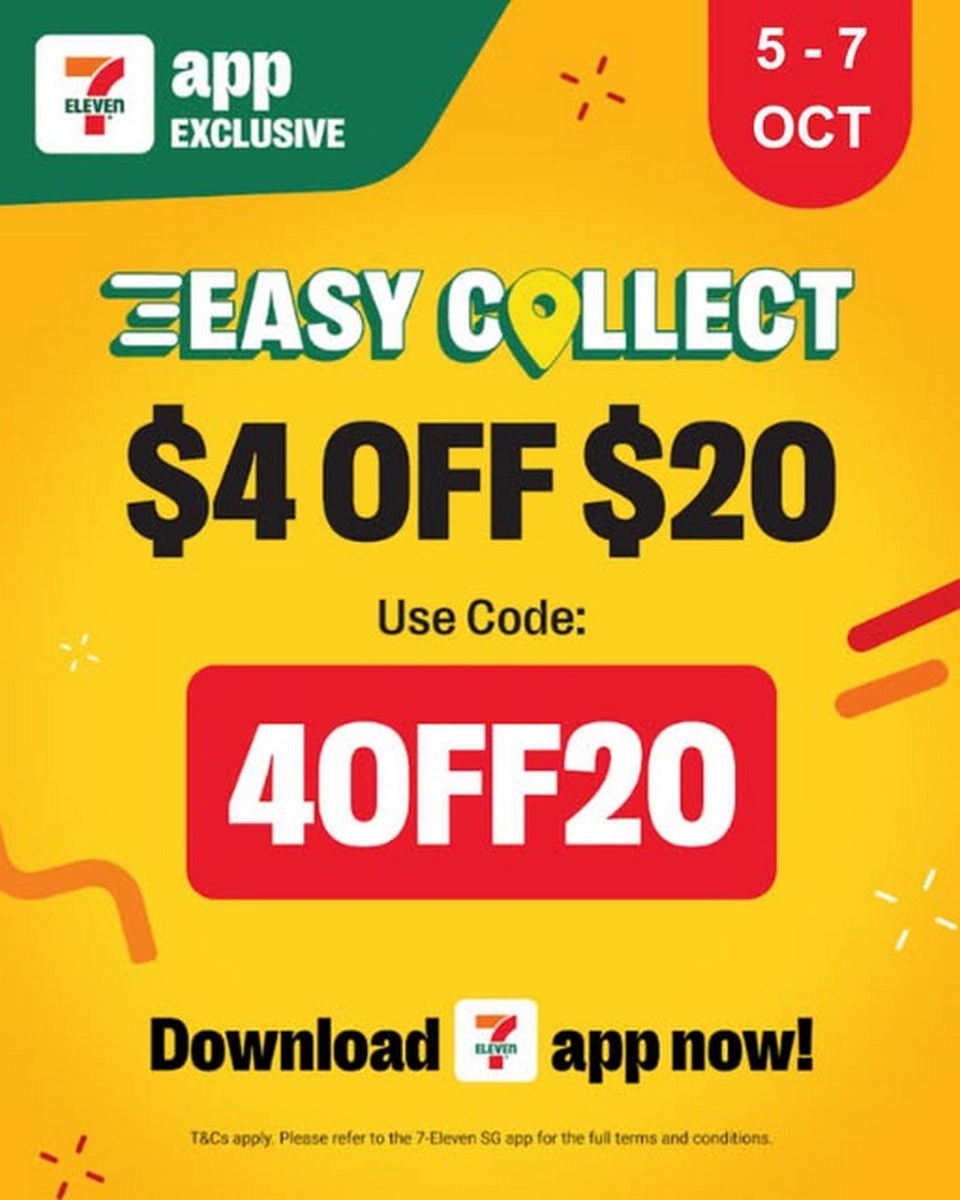 7-Eleven-Singapore-EasyCollect-4-Off-20-Promotion 5-7 October 2026: 7-Eleven Singapore: EasyCollect $4 Off $20 Promotion — Save on Your Everyday Essentials with Code 4OFF20