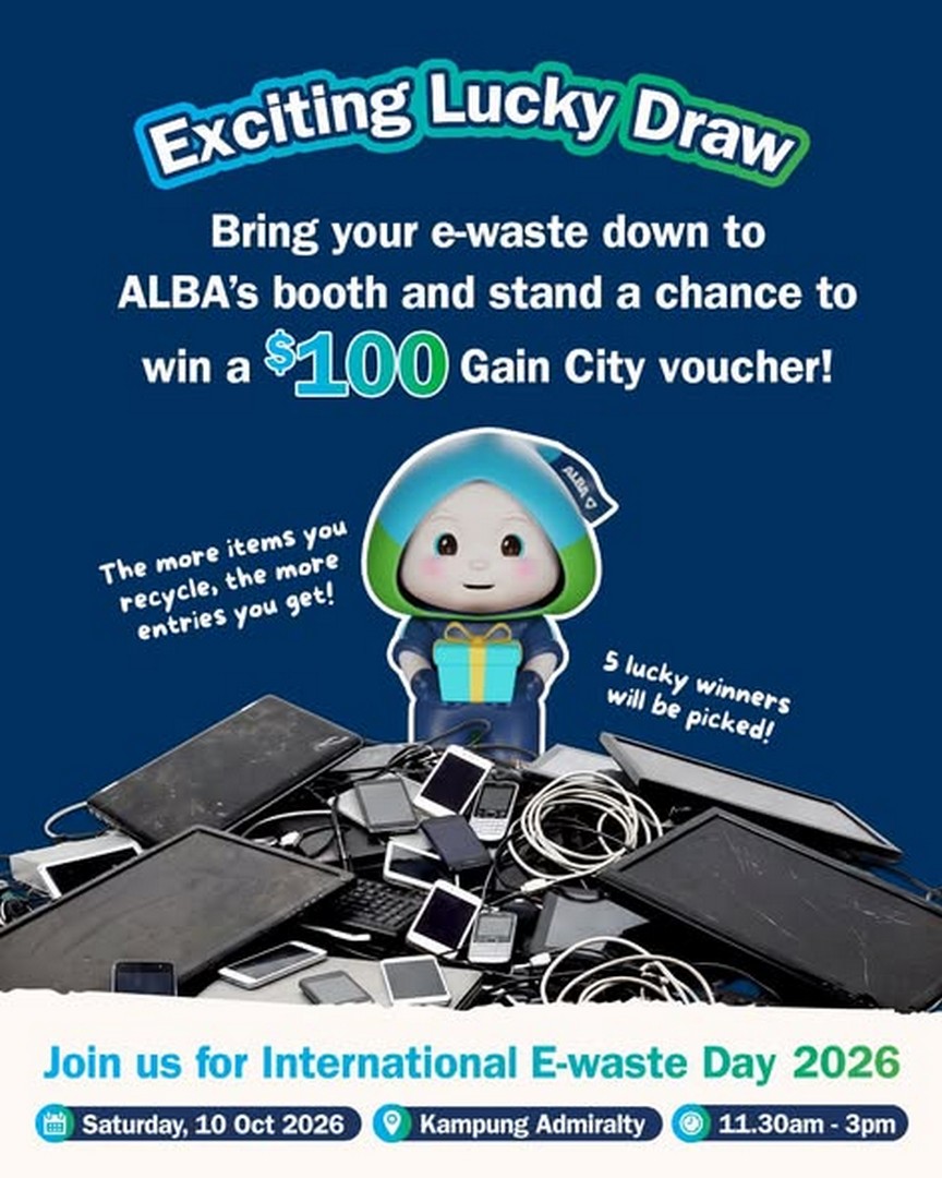 ALBA-Singapore-International-E-Waste-Day-2026-1 10 October 2026: ALBA Singapore: International E-Waste Day 2026 with Lucky Draw, Eco Games & Family Activities at Kampung Admiralty