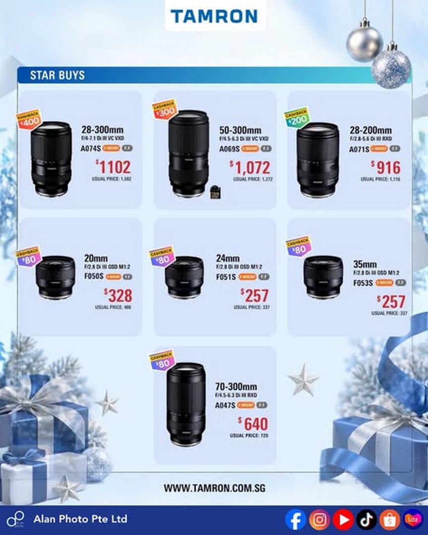 Alan-Photo-Singapore-–-Tamron-Year-End-Promotion-2026-2 17 October 2026–3 January 2027: Alan Photo Singapore – Tamron Year-End Promotion 2026: Enjoy Up to $500 Cashback and Free Gifts Worth Up to $669 on Selected Lenses
