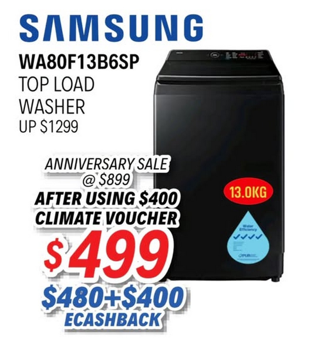Audio-House-Singapore-Audio-House-Hub-6th-Anniversary-Sale 23 October–4 November 2026: Audio House Singapore, Audio House Hub 6th Anniversary Sale – Samsung 13KG Top Load Washer at $499 with $400 Climate Voucher Usage, Plus Grocery Vouchers and Kris+ Miles at 23 Ubi Road 4