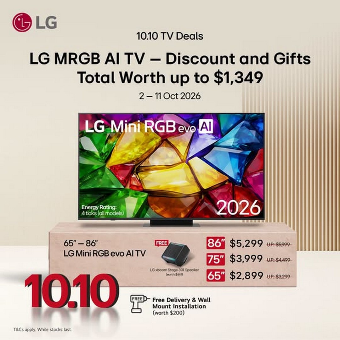 Audio-House-Singapore-LG-10.10-TV-Sale-Promotion 2-11 October 2026: Audio House Singapore: LG 10.10 TV Sale Promotion with Up to $1,000 Off and Free Gifts Worth Up to $800