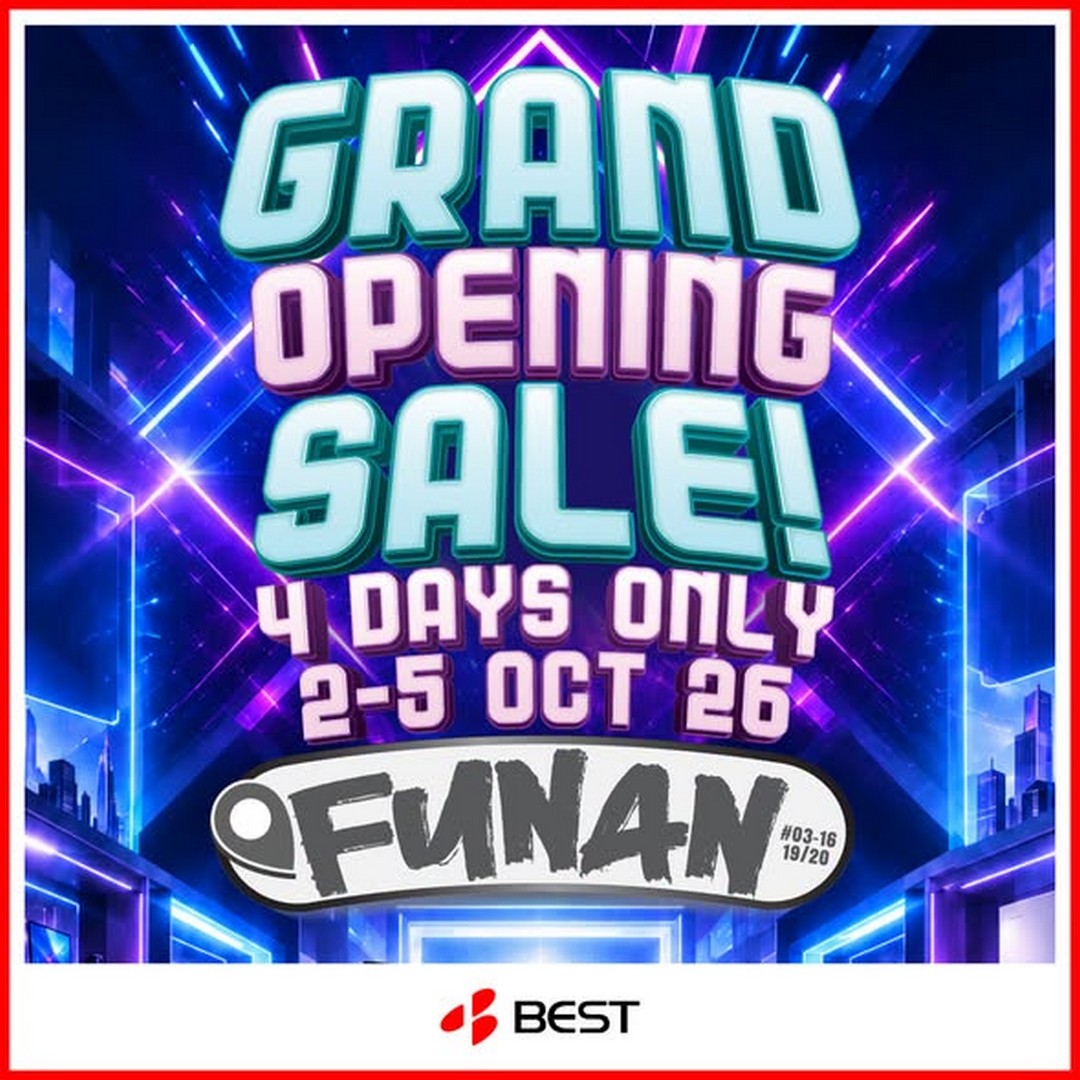BEST-Denki-Epic-Grand-Opening-Promotion-with-Up-to-150-Off 2-5 October 2026: BEST Denki: Epic Grand Opening Promotion with Up to $150 Off Computers at Funan + Free $20 TAKA Vouchers