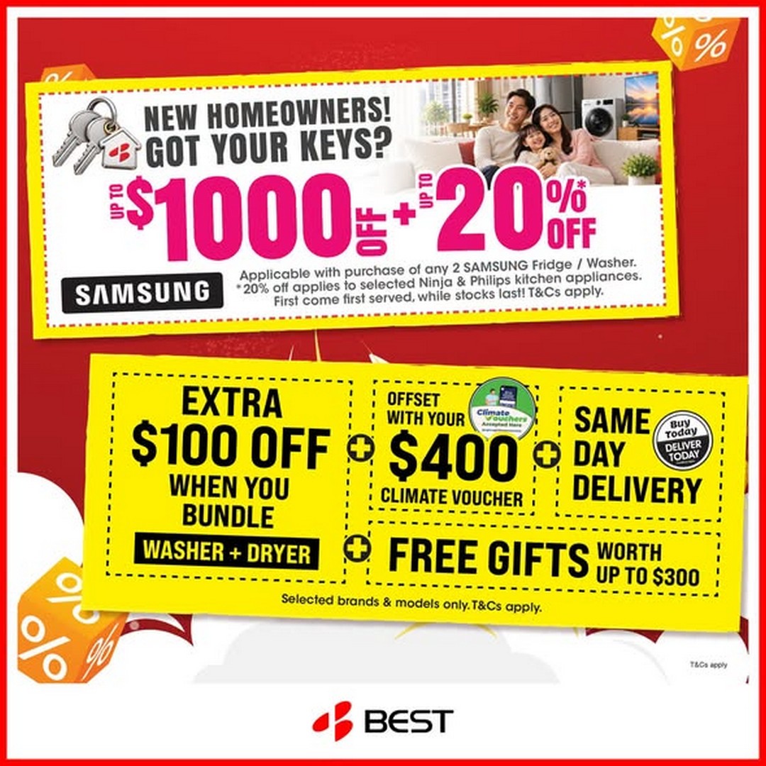 BEST-Denki-Singapore-10.10-Best-Super-Sale-1 9-18 October 2026: BEST Denki Singapore: 10.10 Best Super Sale Promotion with Up to $1,000 OFF Home Appliances, Extra $100 OFF Washer and Dryer Bundles, Same-Day Delivery and Free Gifts Worth Up to $300