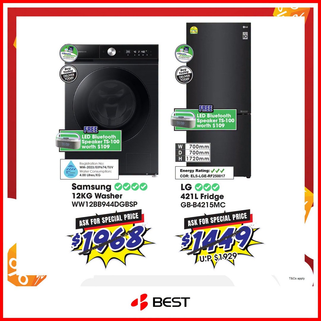 BEST-Denki-Singapore-10.10-Best-Super-Sale-5 9-18 October 2026: BEST Denki Singapore: 10.10 Best Super Sale Promotion with Up to $1,000 OFF Home Appliances, Extra $100 OFF Washer and Dryer Bundles, Same-Day Delivery and Free Gifts Worth Up to $300