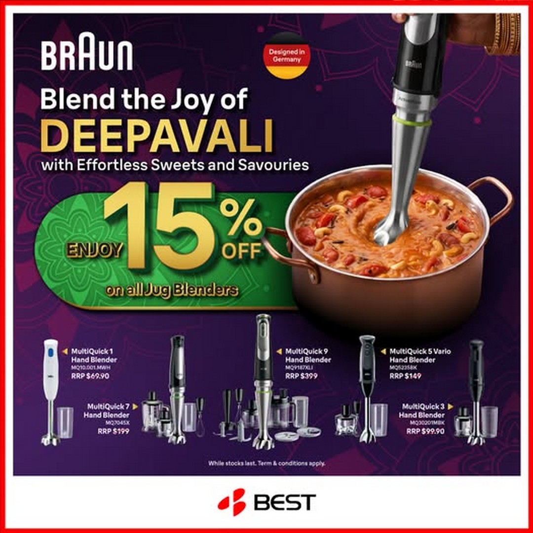 BEST-Denki-Singapore-15-Off-All-Jug-Blenders-Deepavali-Promotion 5 October 2026 onwards: BEST Denki Singapore: 15% Off All Jug Blenders Deepavali Promotion at BEST Denki Retail Outlets
