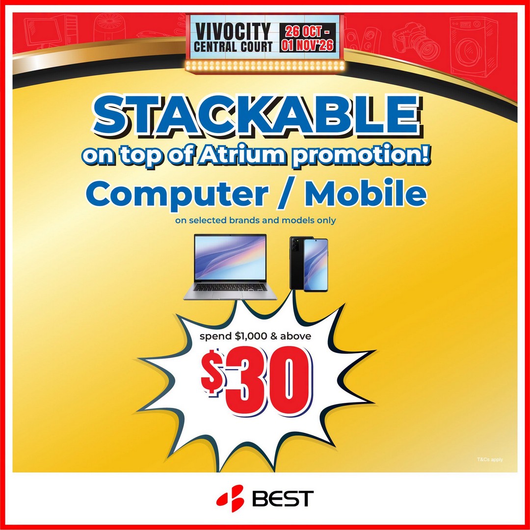 BEST-Denki-Singapore-Denki-Show-Promotion-at-VivoCity-Atrium-4 26 October–1 November 2026: BEST Denki Singapore Denki Show Promotion at VivoCity Atrium – Enjoy Extra Cash-Off Deals with Minimum Spend