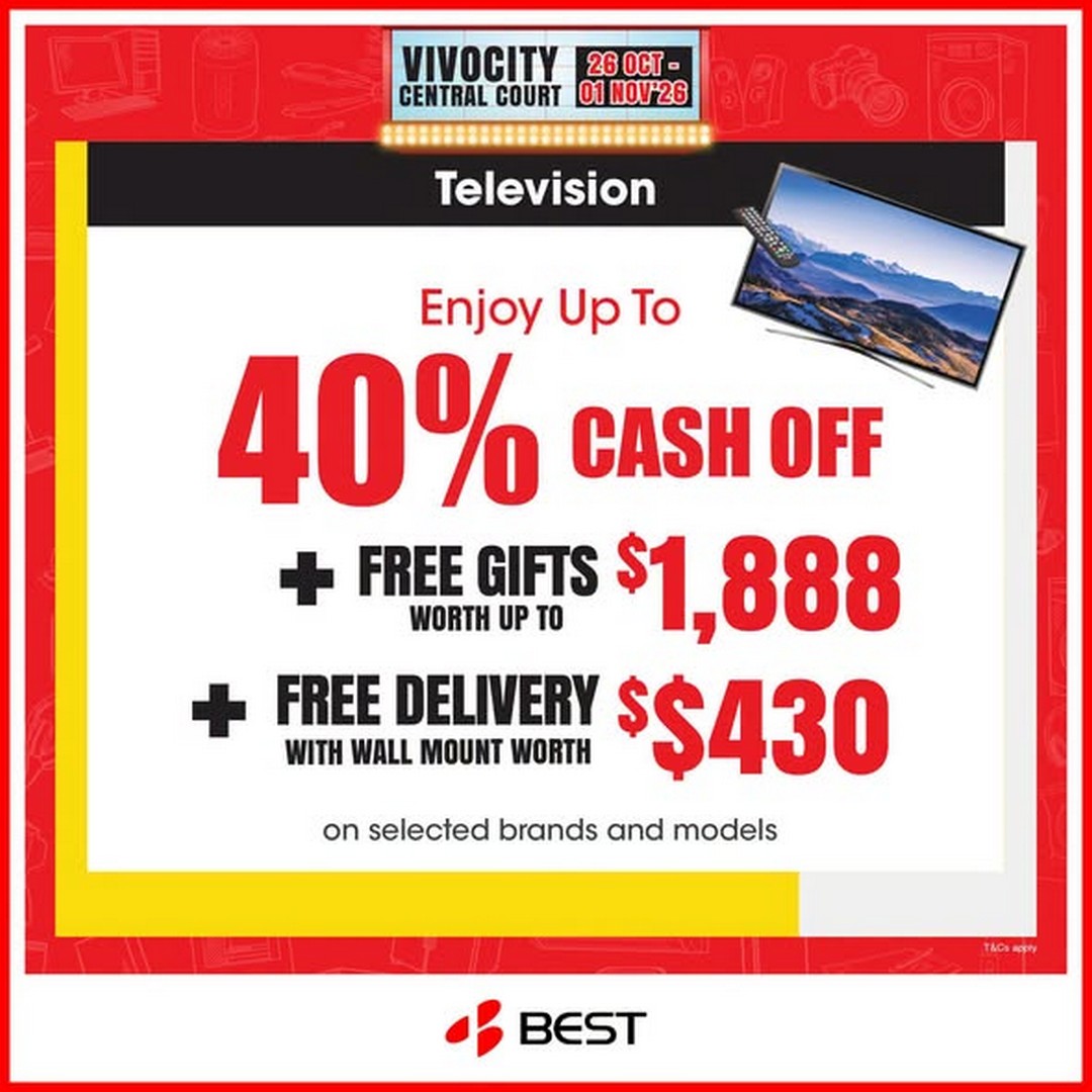 BEST-Denki-Singapore-Denki-Show-Sale-at-VivoCity-Atrium-1 Now till 1 November 2026: BEST Denki Singapore Denki Show Sale at VivoCity Atrium – Enjoy Electronics Discounts and Extra Savings with Selected Payment Modes